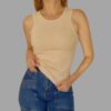Blusa Regata Feminina Canelada de Viscose Nude